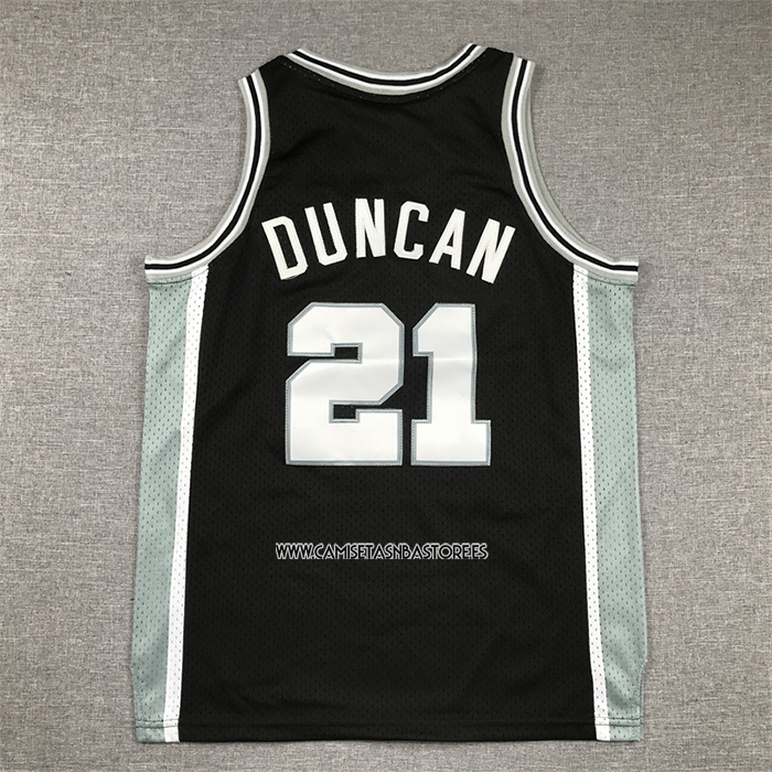 Tim Duncan NO 21 Camiseta Nino San Antonio Spurs Mitchell & Ness 1998-99 Negro